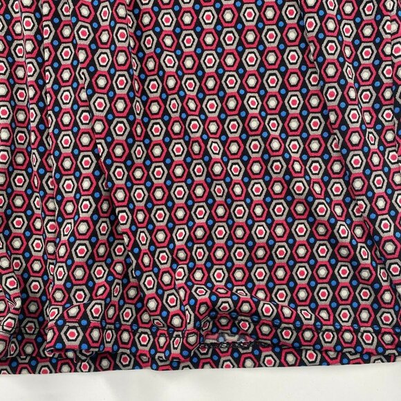 Christine V Women's V-Neck Wrap Dress Mini Printed Geometric Pattern sz M - Picture 3 of 6